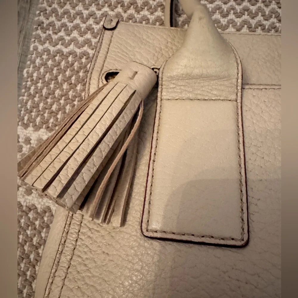 Kate Spade beige nude cream Leather Southport Avenue Lydia Satchel Purse Bag - Picture 4 of 16